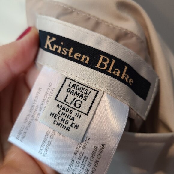 Kristen Blake Vest Womens‎ Large Beige Faux Fur Lined Reversible Cozy Luxury - Picture 10 of 12